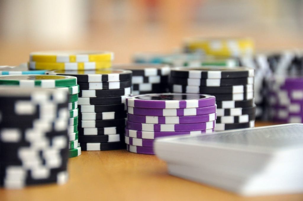 chip poker closeup