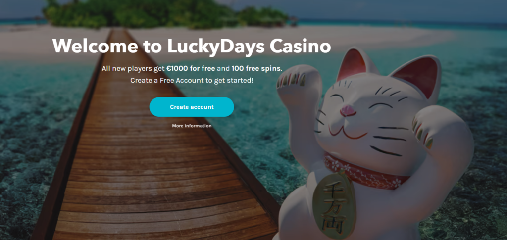 LuckyDays Casino Create Account Screenshot